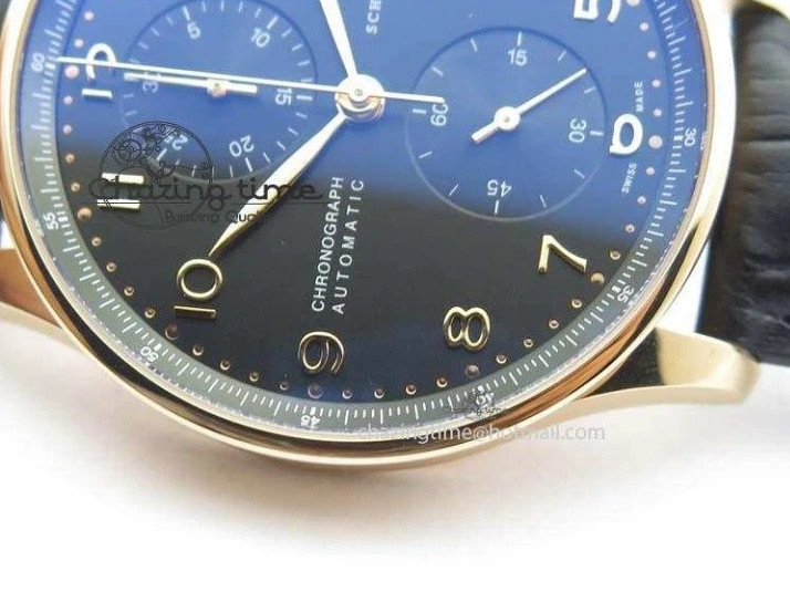 MIROTIME 0408 Portuguese Chrono RG IW371415 ZF 1:1 Best Edition Black Dial On Black Leather Strap A79350 (Slim Movement) FashionForward 7264